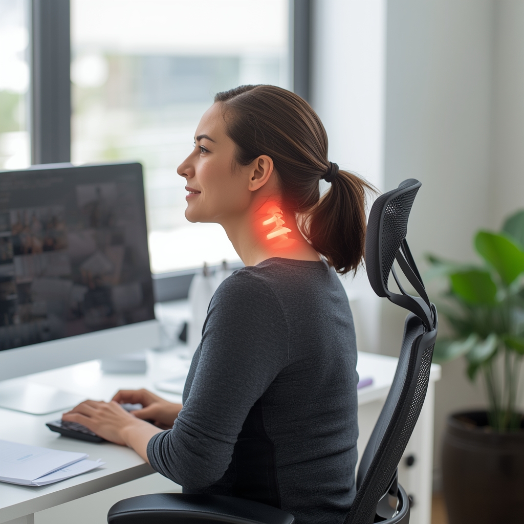 Ergonomic Adjustments and Posture Exercises for Office Workers with Tech Neck Syndrome