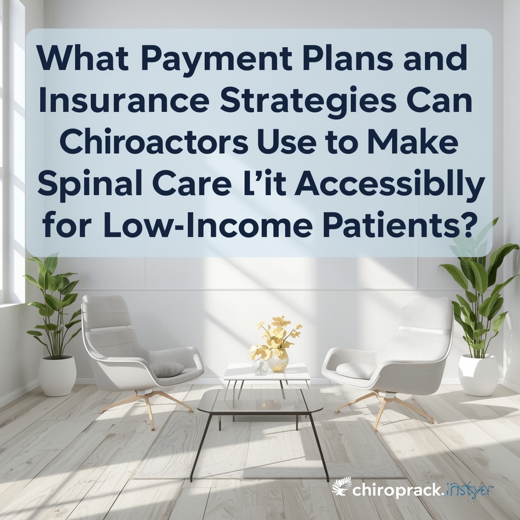 What Payment Plans and Insurance Strategies Can Chiropractors Use to Make Spinal Care More Accessible for Low-Income Patients?