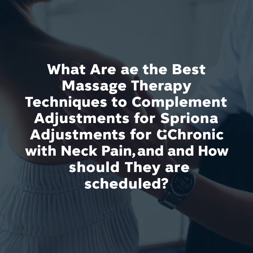 What Are the Best Massage Therapy Techniques to Complement Spinal Adjustments for Patients with Chronic Neck Pain, and How Should They Be Scheduled?