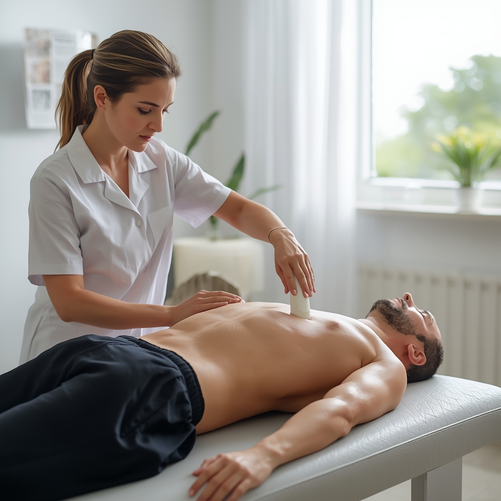 How Does Ultrasound Therapy Enhance Healing in Patients with Chronic Muscle Strains, and What Are the Optimal Parameters for Treatment?