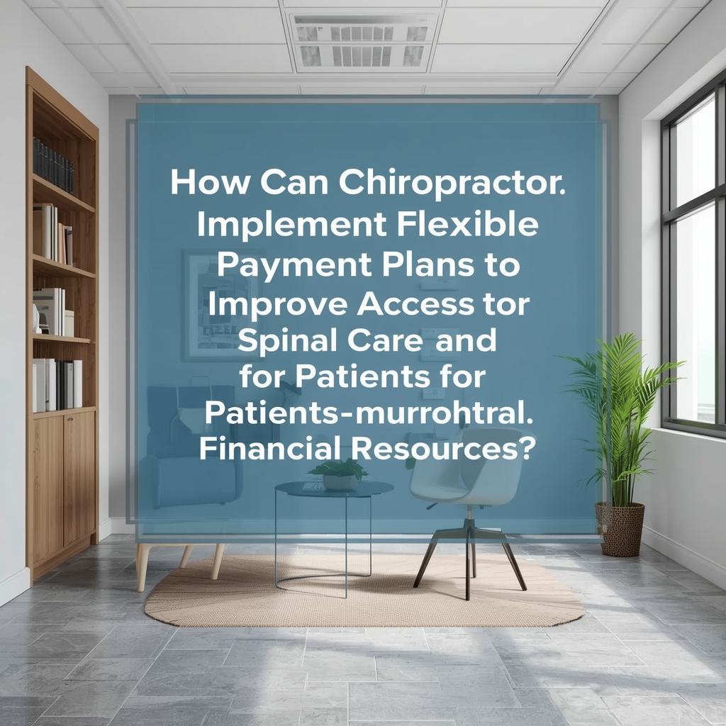 How Can Chiropractors Implement Flexible Payment Plans to Improve Access to Spinal Care for Patients with Limited Financial Resources?