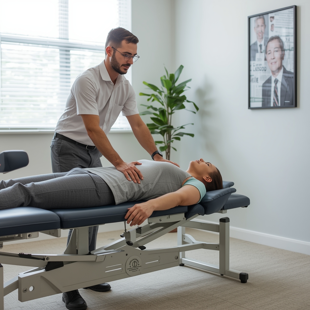 How Can Chiropractors Effectively Demonstrate Spinal Decompression Techniques for Patients with Lumbar Disc Herniation, and What Equipment Is Essential for Safe Execution?