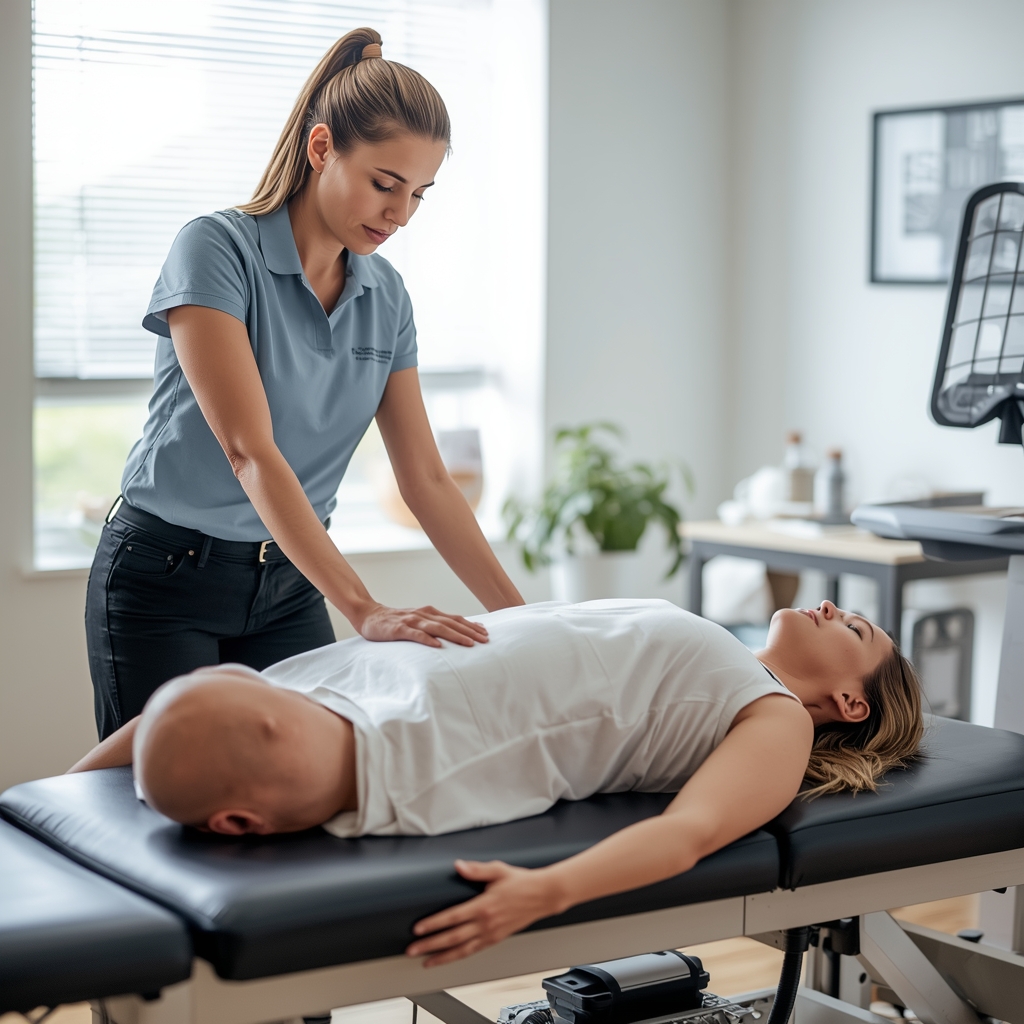 What Are the Step-by-Step Techniques for Demonstrating a Spinal Decompression Session to Patients?