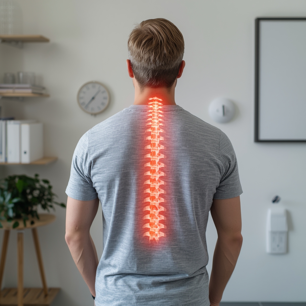 How Does the Thoracic Spine's Curvature Affect Postural Stability, and What Adjustments Can Correct It?