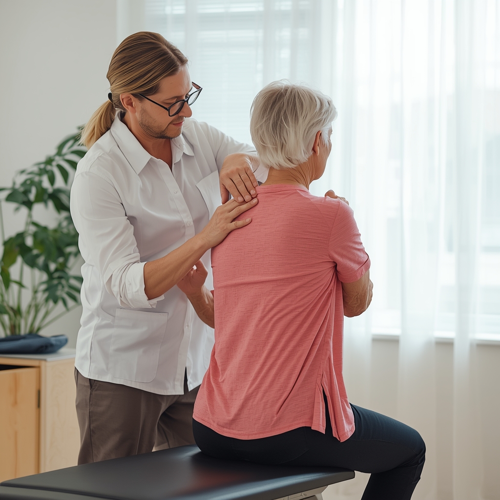 Spinal Adjustments and Balance Exercises for Fall Prevention in Elderly Patients with Osteoporosis