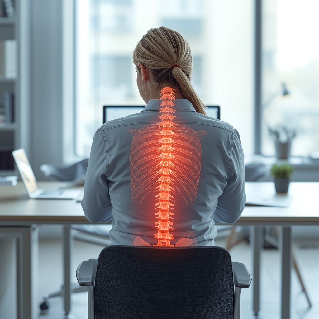 What Are the Anatomical Features of the Thoracic Spine That Influence Common Postural Issues in Office Workers?