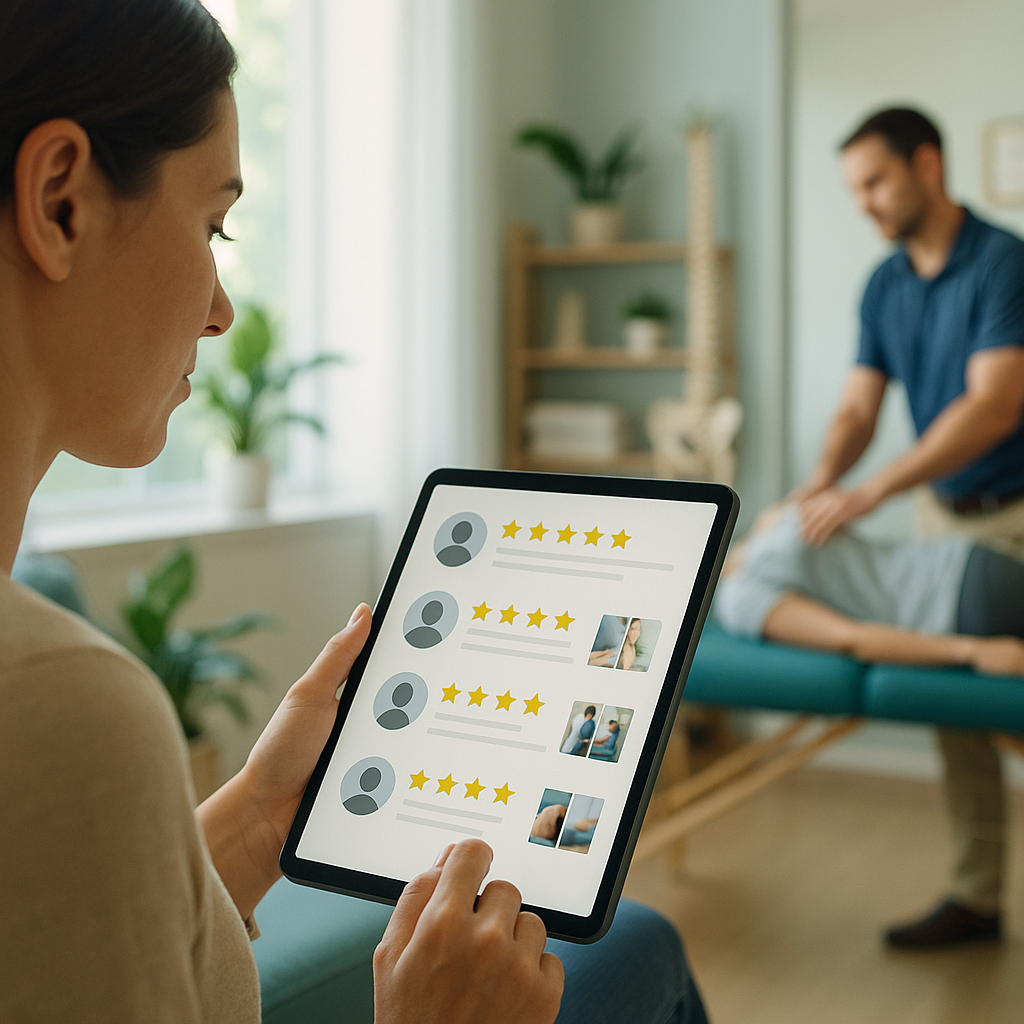 What is the role of patient testimonials in choosing a chiropractor?
