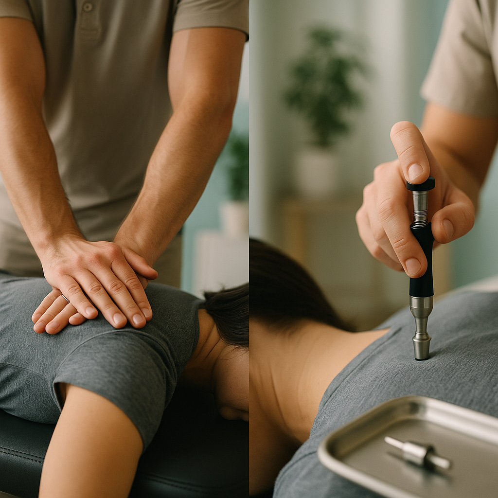 What is the difference between manual and instrument-assisted adjustments?