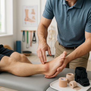 What is the chiropractic treatment for ankle sprains?