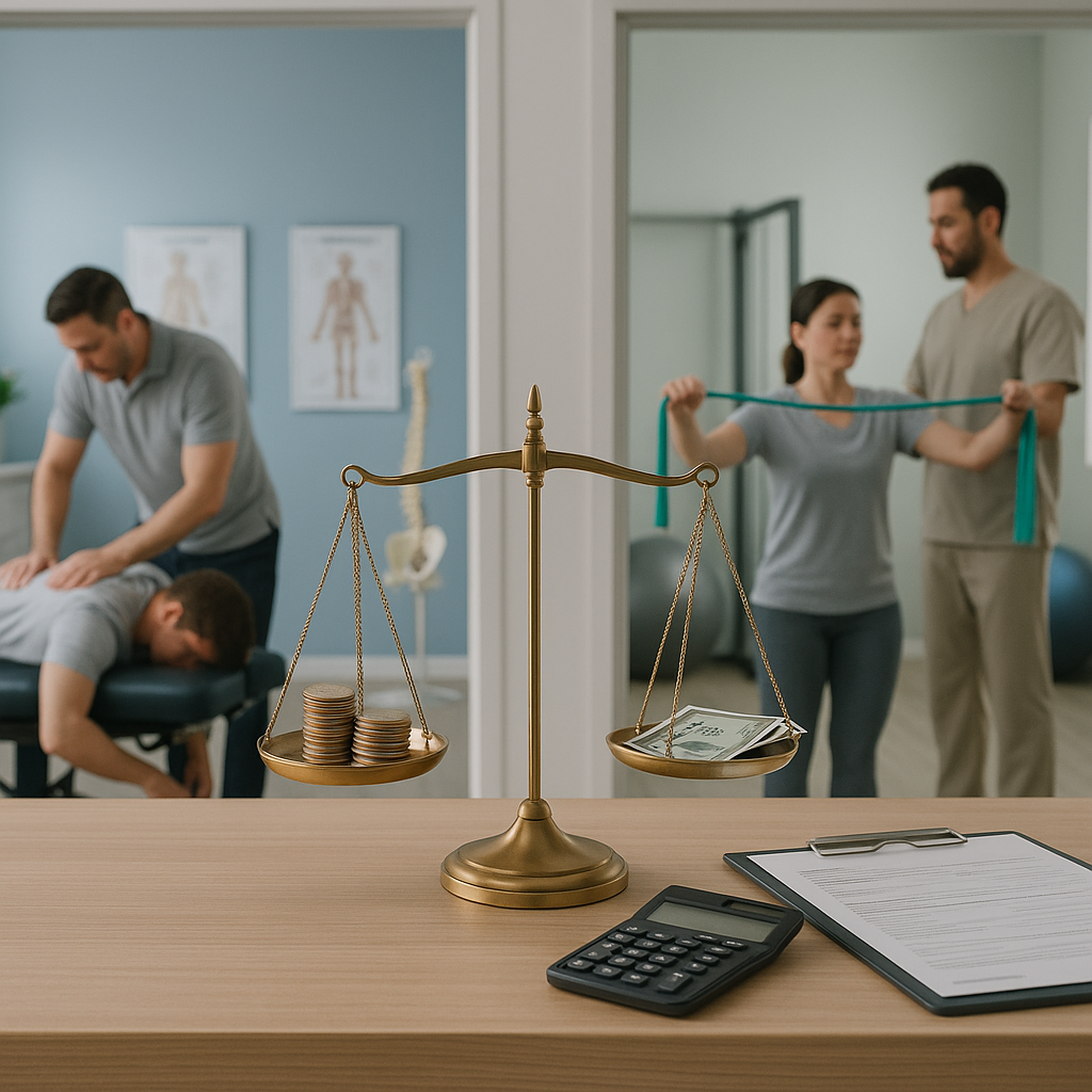 What is the cost difference between chiropractors and physical therapists?