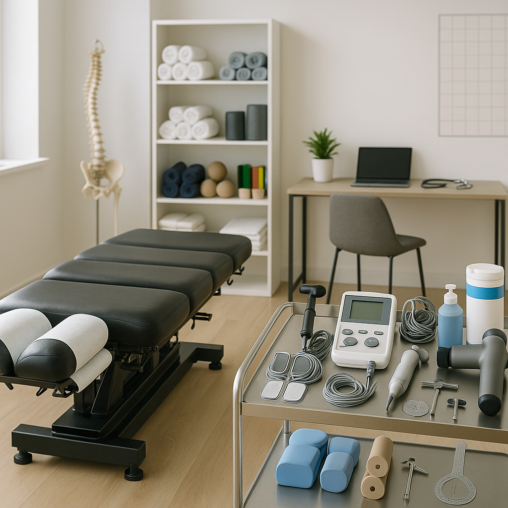 What are the tools and equipment in a chiropractic office?
