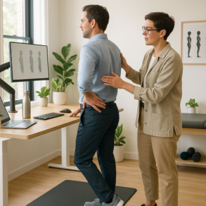 What is the chiropractic approach to standing desk pain?
