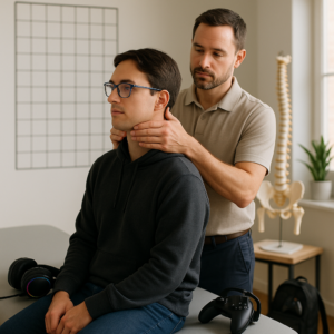 What is the chiropractic treatment for forward head carriage in gamers?