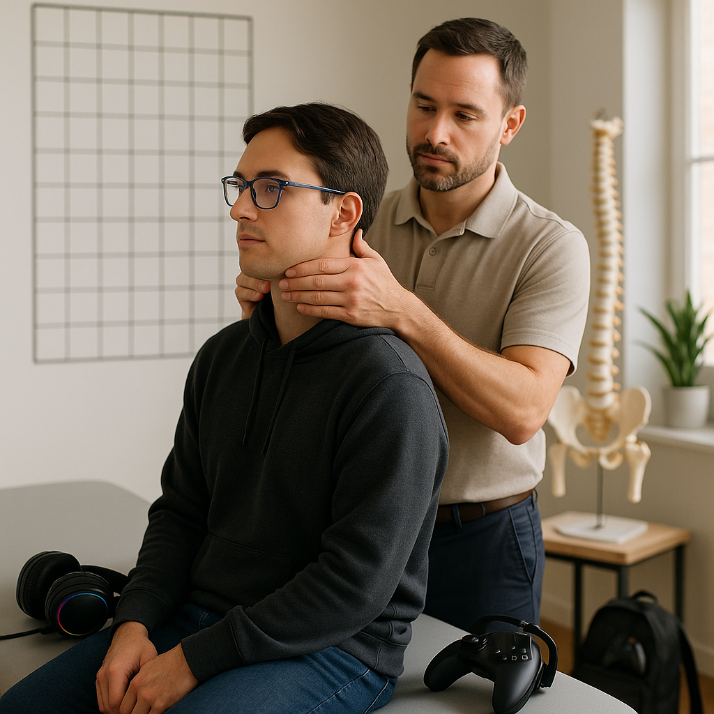 What is the chiropractic treatment for forward head carriage in gamers?