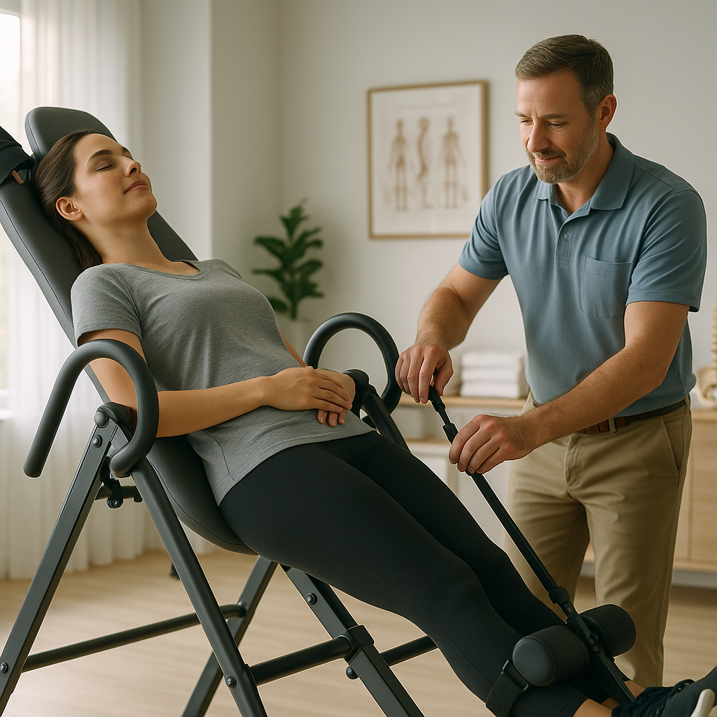 What is an inversion table used for in chiropractic?