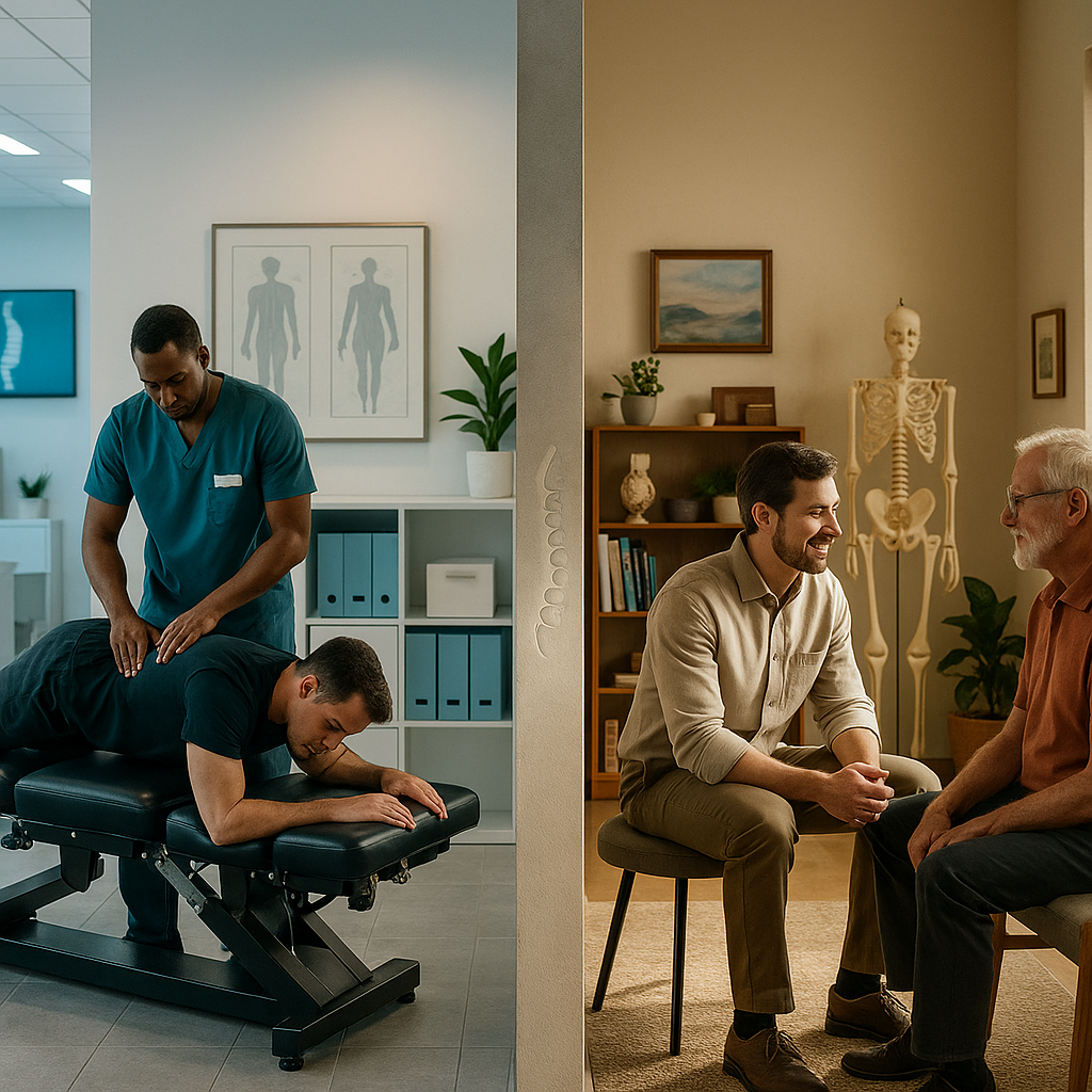 What are the differences between franchise and independent chiropractic offices?