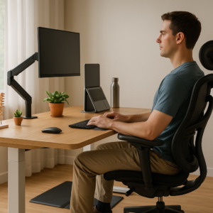 What are the chiropractic recommendations for ergonomic setups?