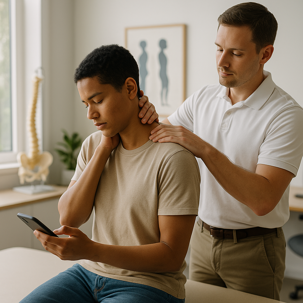 What is the chiropractic approach to smartphone-related pain?