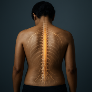 What is the connection between the spine and the nervous system?